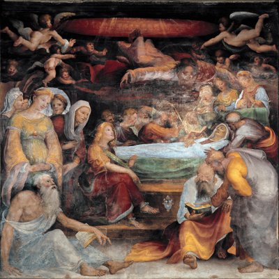 A morte da Virgem. Pintura de Domenico Beccafumi (1486-1551) de Domenico Beccafumi