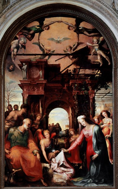 A natividade. Pintura de Domenico Beccafumi (1486-1551) de Domenico Beccafumi
