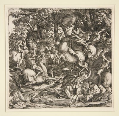 Batalha de Homens Nus de Domenico Campagnola