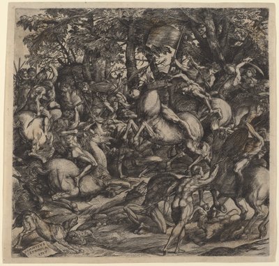 Batalha de Homens Nus de Domenico Campagnola
