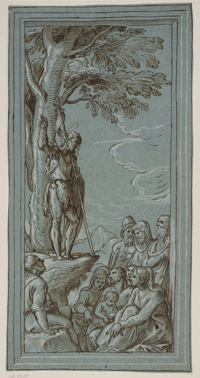 João Batista pregando no deserto de Domenico Campagnola