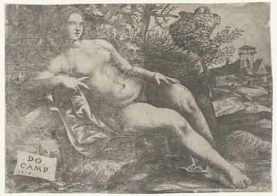 Reclinando Vénus na paisagem de Domenico Campagnola