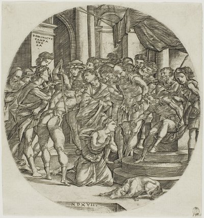 A decapitação de Santa Catarina de Domenico Campagnola