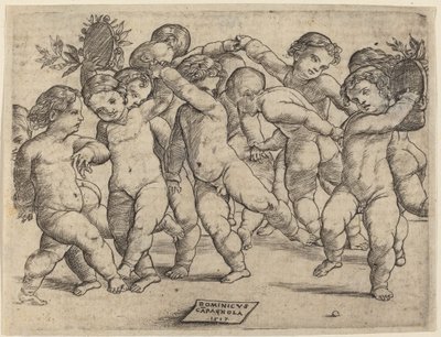 Doze crianças dançando de Domenico Campagnola
