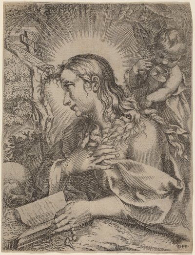 A Madalena Penitente de Domenico Falcini after Francesco Villamena after Francesco Vanni