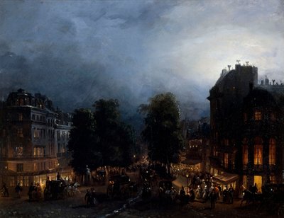 Boulevard des italiens à noite (1835) por Domenico Ferri de Domenico Ferri