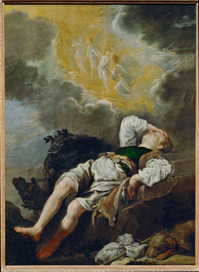 O sonho de Jacob (madeira de choupo) de Domenico Fetti