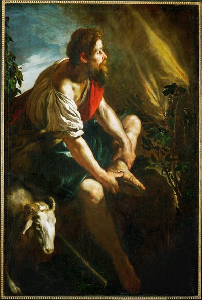 Moisés e a sarça ardente (pintura sobre tela) de Domenico Fetti