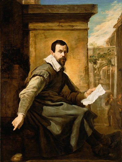 Retrato de um homem com uma partitura de Domenico Fetti