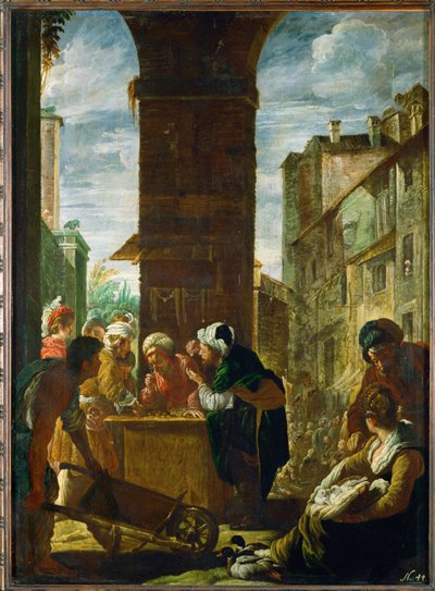 A parábola da pérola preciosa Cópia-oficina segundo um original perdido (madeira de choupo) de Domenico Fetti