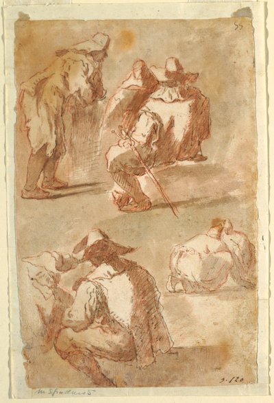 Estudos Figurais de Domenico Gargiulo, called Micco Spadaro