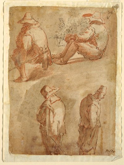 Estudos Figurais de Cinco Homens de Domenico Gargiulo, called Micco Spadaro