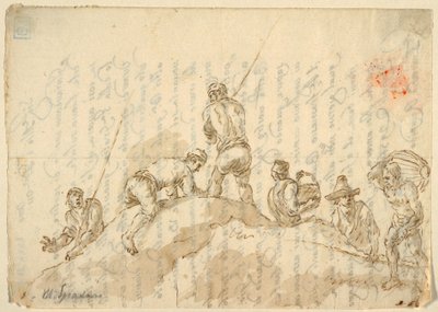Figuras em uma colina de Domenico Gargiulo, called Micco Spadaro