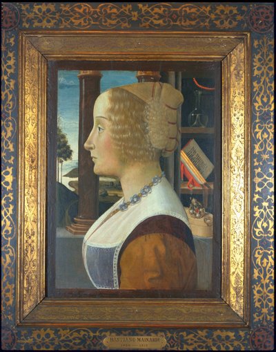 Retrato de uma mulher, c.1490 (têmpera no painel) de Domenico Ghirlandaio