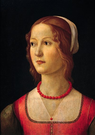 Retrato de rapariga por Domenico Ghirlandaio (1449-1494), cerca de 1485 de Domenico Ghirlandaio