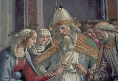 Recebendo o anel, do casamento da Virgem de Domenico Ghirlandaio