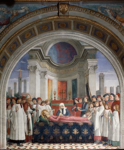 O Funeral de Santa Fina - Fresco de Domenico Ghirlandaio