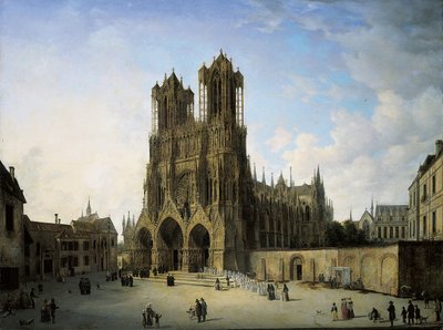 A ala sudoeste da catedral em Reims, 1826 de Domenico II Quaglio