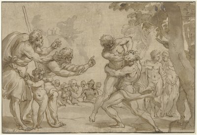 Hércules em Antaeus de Domenico I Piola