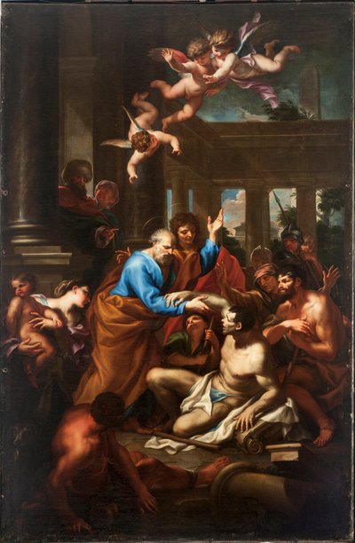 O Milagre de São Pedro (óleo sobre tela de Domenico I Piola