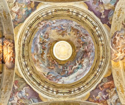 A cúpula com a representação da Coroação da Virgem, detalhe, último século XXI de Domenico I Piola