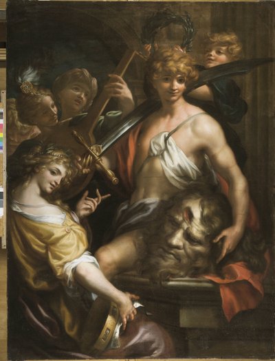 O triunfo de David (óleo sobre tela) de Domenico I Piola