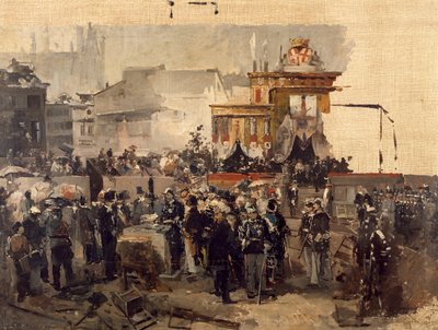 A colocação da pedra angular da Galleria Victor Emmanuel II em Milão, 7 de março de Domenico Induno