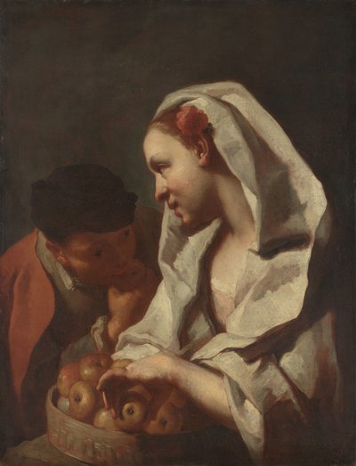 Garota vendendo frutas de Domenico Maggiotto (attributed to)