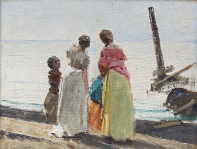 Figuras na praia (óleo sobre tela) de Domenico Morelli
