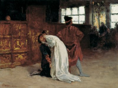 ""O Beijo"" Pintura de Domenico Morelli (1826-1901) 1868 Nápoles, Museu Nacional de Capodimonte de Domenico Morelli