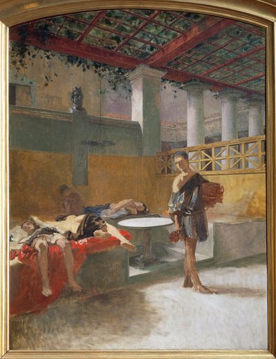 O Triclínio após a Orgia, c.1860 (óleo sobre tela) de Domenico Morelli