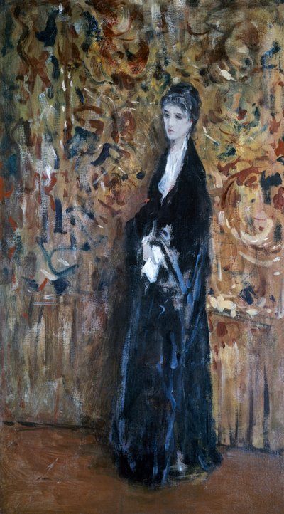 Mulher com arabescos no fundo (óleo sobre tela) de Domenico Morelli