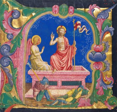 Ressurreição, em um A inicial de Domenico Pagliarolo