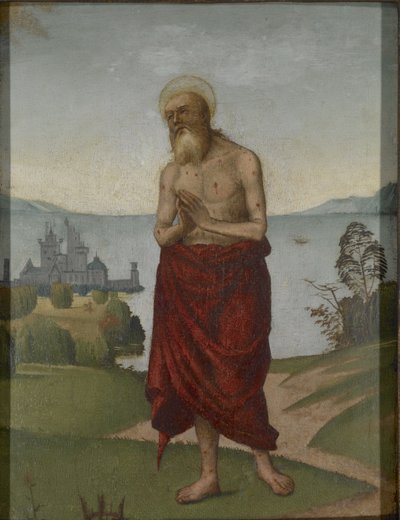 St. Onuphrus (óleo sobre painel) de Domenico Panetti