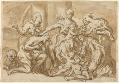 Madonna cercada por santos de Domenico Piola