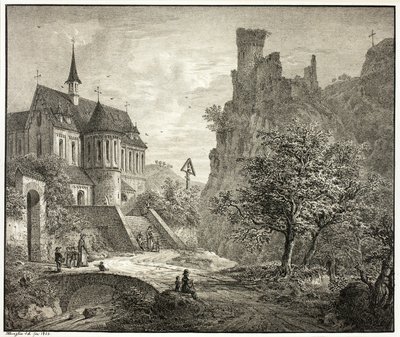 Igreja em Kobern, no Mosel de Domenico Quaglio