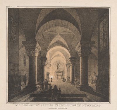 Edifícios notáveis da Idade Média na Alemanha: Capela de Santa Margarida no Castelo Imperial de Nuremberg de Domenico Quaglio