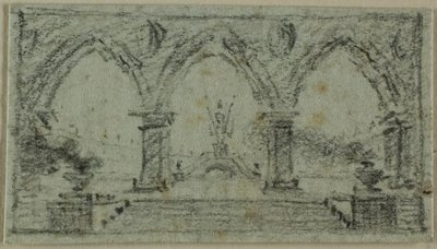 Alpendre com arcos góticos de Domenico Quaglio