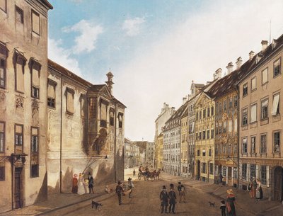 A Residenzstraße em direção à Max-Joseph-Platz em 1826 de Domenico Quaglio the Younger