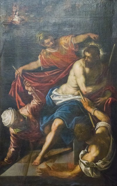 Cristo Coroado com Espinhos, c.1590 (óleo sobre tela) de Domenico Robusti Tintoretto