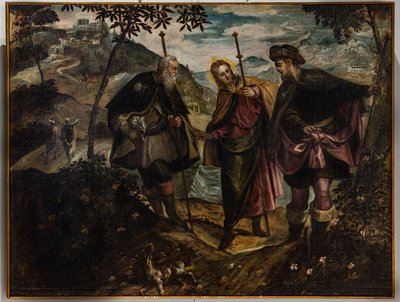 Encontro na estrada para Emaús (óleo sobre tela) de Domenico Robusti Tintoretto