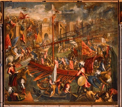 A conquista de Constantinopla pelos cruzados em 1204 (óleo sobre tela) de Domenico Robusti Tintoretto