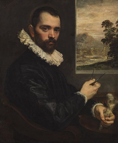 Alemão: Portrait of a painter (Retrato de um pintor) de Domenico Tintoretto