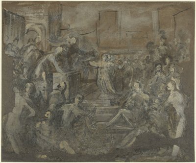 Santa Catarina em discussão com os escribas de Domenico Tintoretto