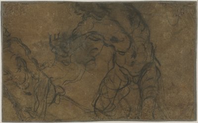 Duas Figuras Masculinas em Movimento (verso) de Domenico Tintoretto