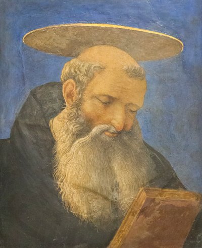 Cabeça de uma santa com barba, c.1440-44 (tempera sobre madeira) de Domenico Veneziano