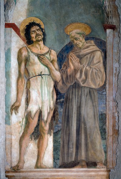 São João Batista e São Francisco de Assis - afresco de Domenico Veneziano