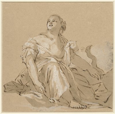 Juno sentado nas nuvens de Domenico Zanetti (attributed to)