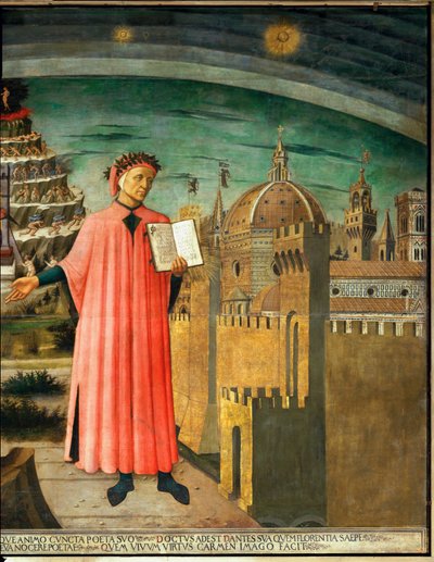Dante Alighieri e vista de Florença, Itália de Domenico di Michelino
