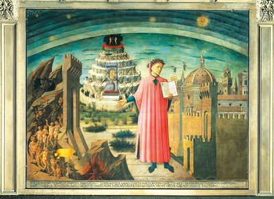 Dante e seu poema a "Divina Comédia". de Domenico di Michelino